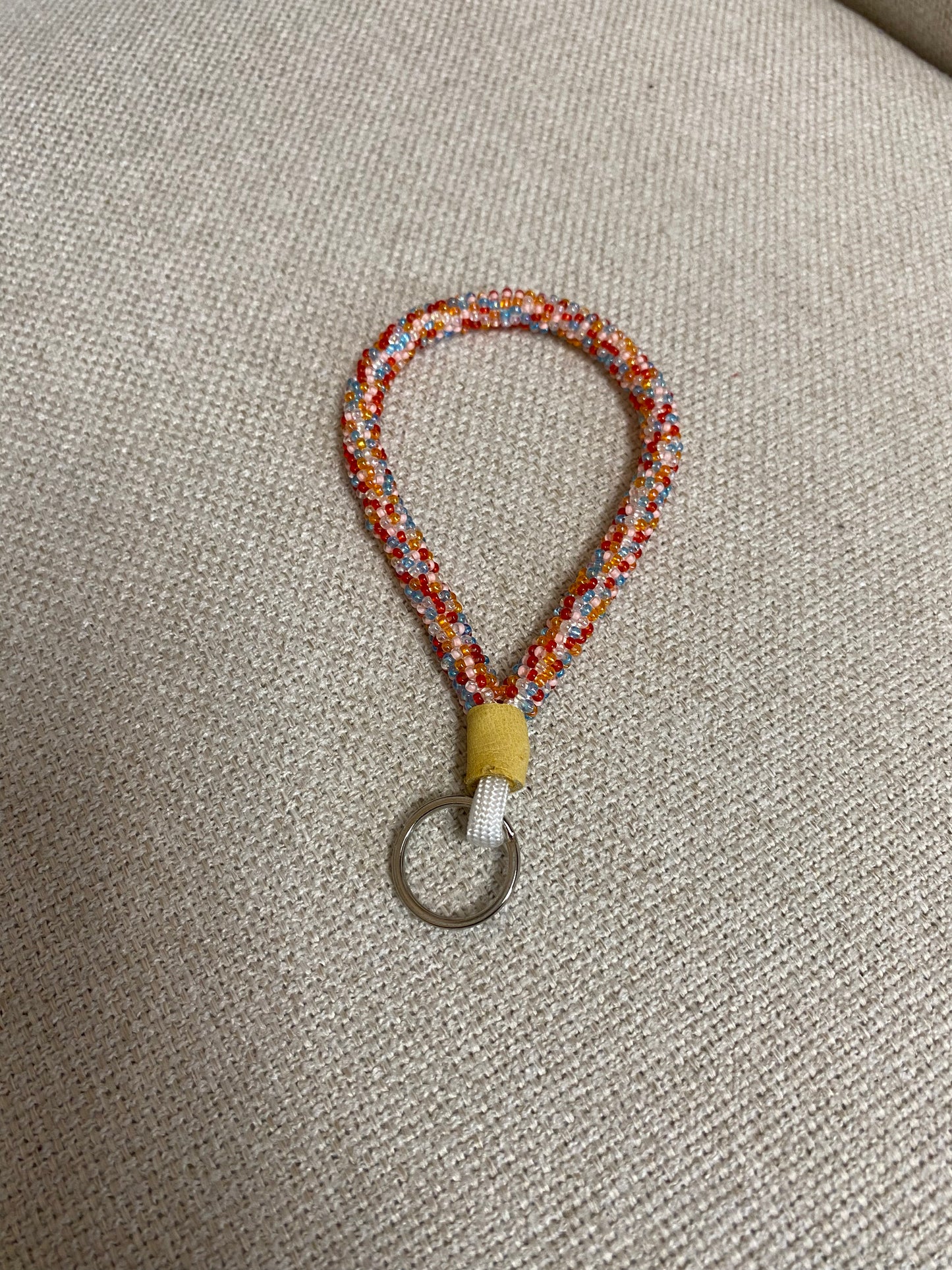 Beaded Keychain, red